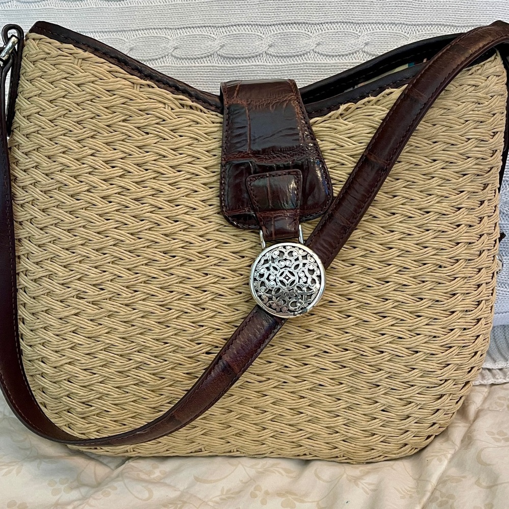 Brighton Tan and Brown Woven Shoulder Bag